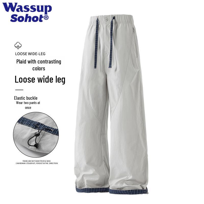 

Wassup Sohot Men s Curved Wide-Leg Casual Pants XL