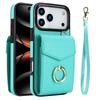 Ring Lanyard Leather Multi Card Wallet Phone Case for iPhone 18 Pro Max 17E 17 Air 16E 16 Plus 15 14 13 12 11 Flip Stand Cover