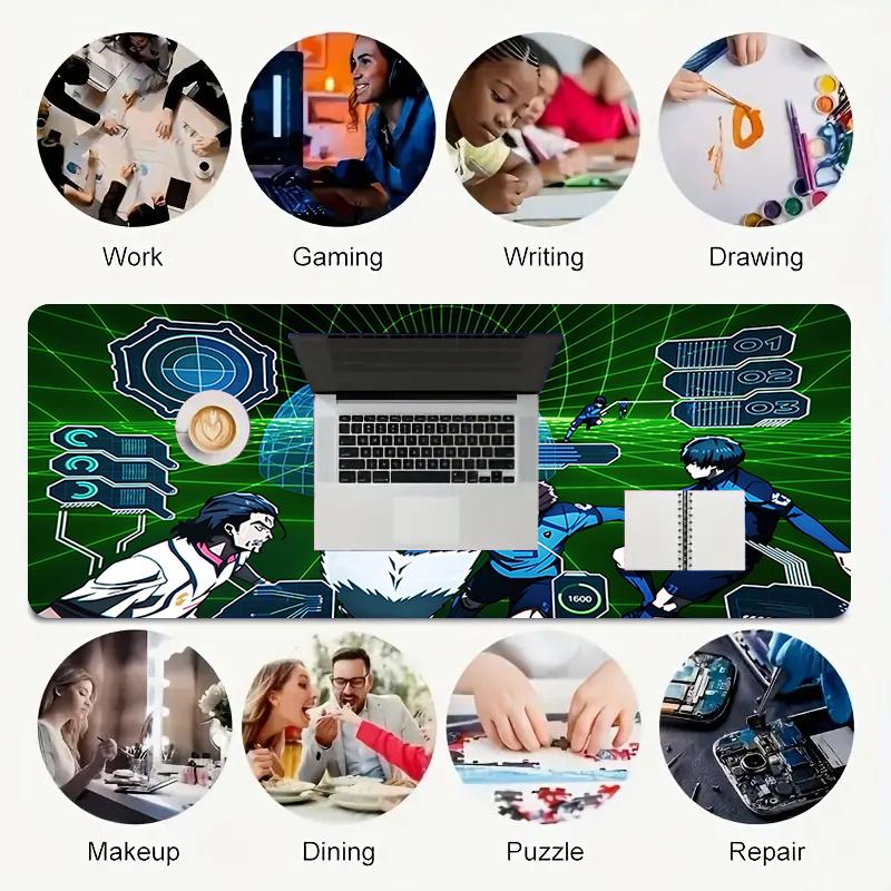 1Pc Scifi Anime Cyberspace Action Gaming Mouse Pad Keyboard Desk Mat Non-slip Rubber Lock Edge Waterproof Computer Mousepad for Office Home Decor Q193