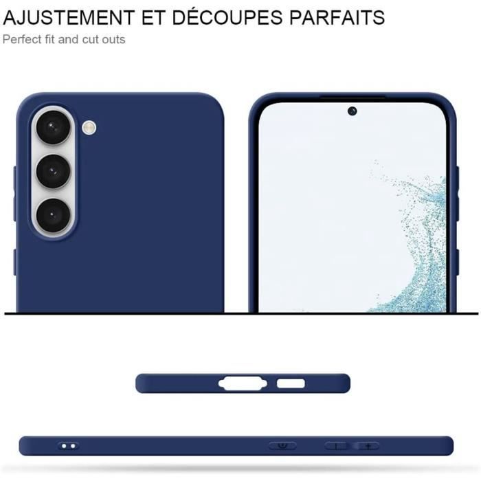 Coque pour Samsung Galaxy S23+ (S23 Plus), Silicone Liquide Antichoc Slim Protection Bleu