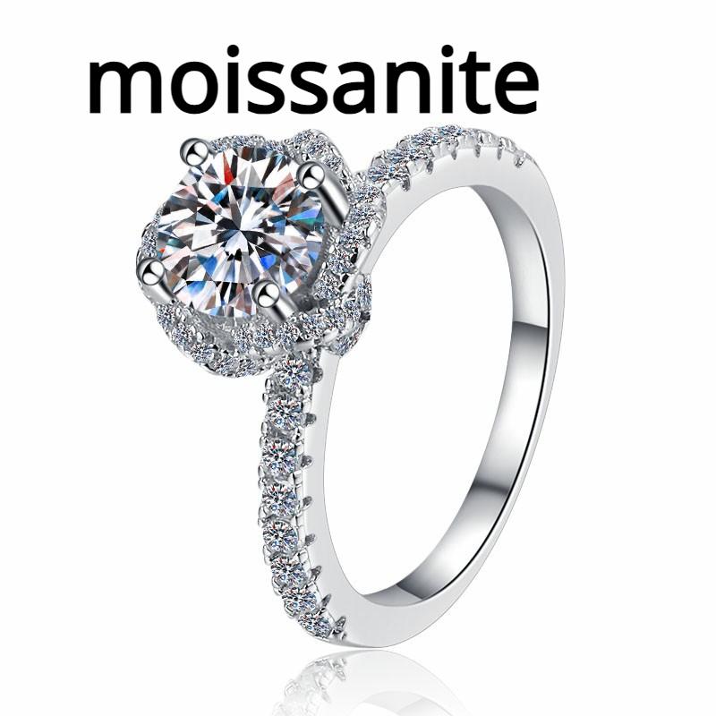 

D цвет 1 карат кольцо с муассанитом для женщин S925 серебряное кольцо бутон розы обручальное кольцо с бриллиантом обручальное кольцо подарок для подруги 9