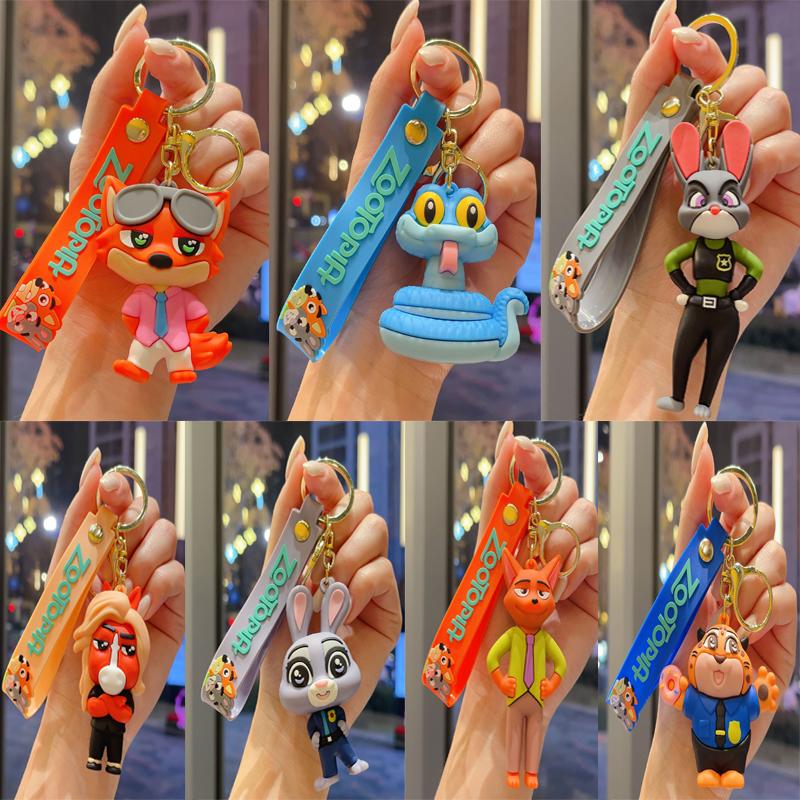 Anime Zootopia 2 Figure Cute PVC Doll Car Key Ring Accessories Bag Pendant Charm Perfect Christmas Gift for Her 2027