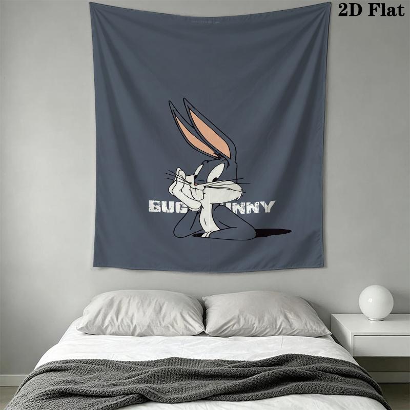 Bugs Bunny Wall Tapestry Aesthetic Wall Hanging Printed Fabric Blanket Decorative Tapestries for Bedroom Living Room Home Decor