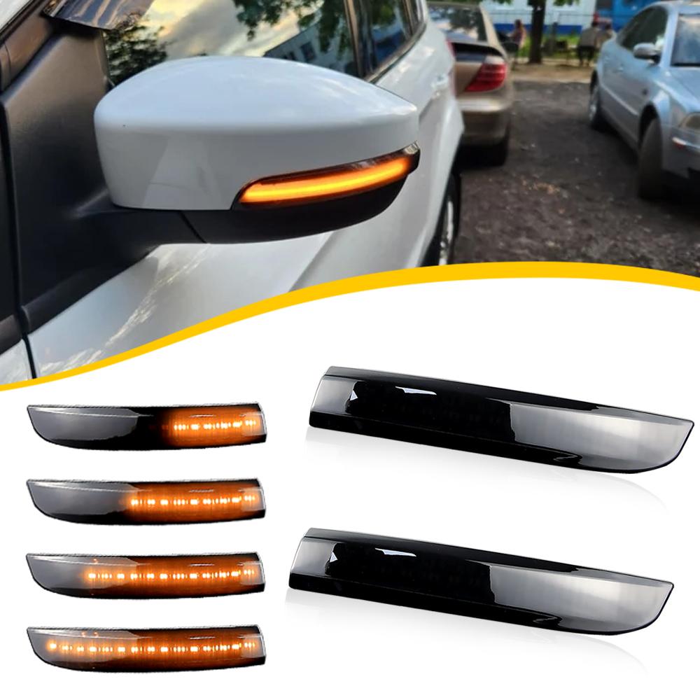 2PCS LED Dynamic Turn Signal Light Side Mirror Indicator Blinker For Ford Kuga Escape EcoSport C-Max S-Max Focus 3 MK3 SE/ST/RS