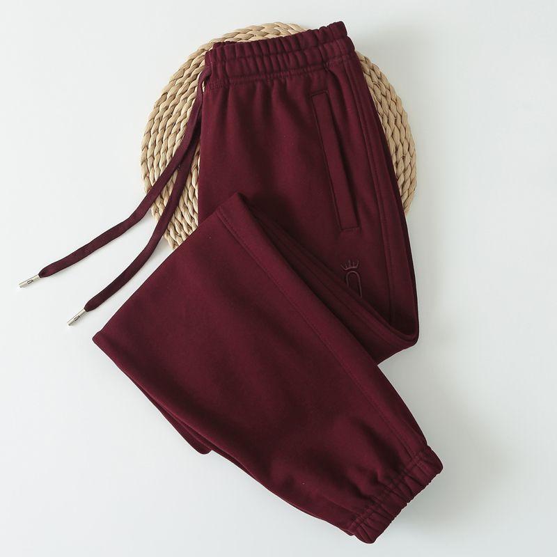 Age-Reducing White Jogger Pants Pitaya Color Cotton Sweat Pants