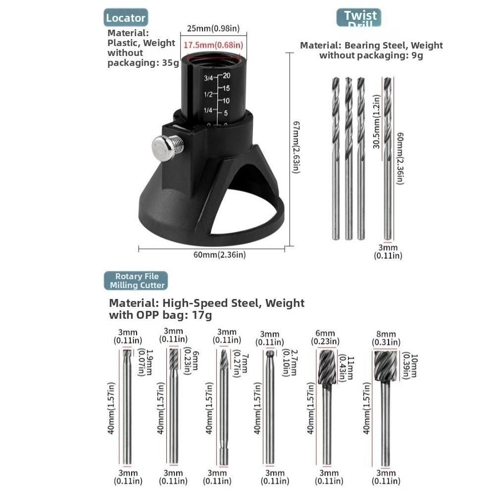 Dedicated Locator Rotary Router Bits Rotary Engraving Holder Twist Drill Bit Set DIY Crafts