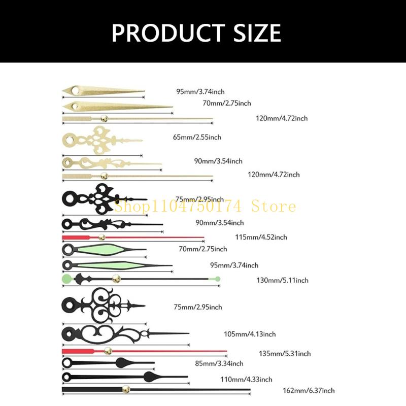 4Pcs Quiet Quartzs Clock Movement Mechanism with 10 Different Pairs Hands Set for Craft Wall Clock Shaft Length 18/20mm Top Sale