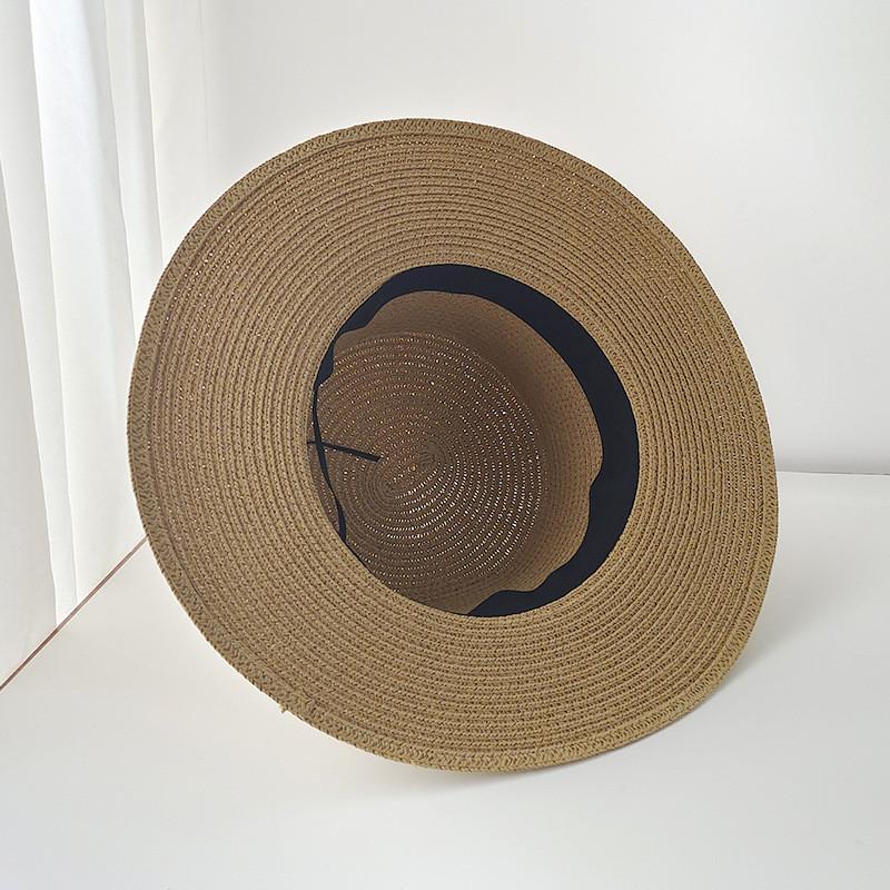 Women's Vintage Pearl Tassel Sun Hat French Retro Wide Brim Straw Hat