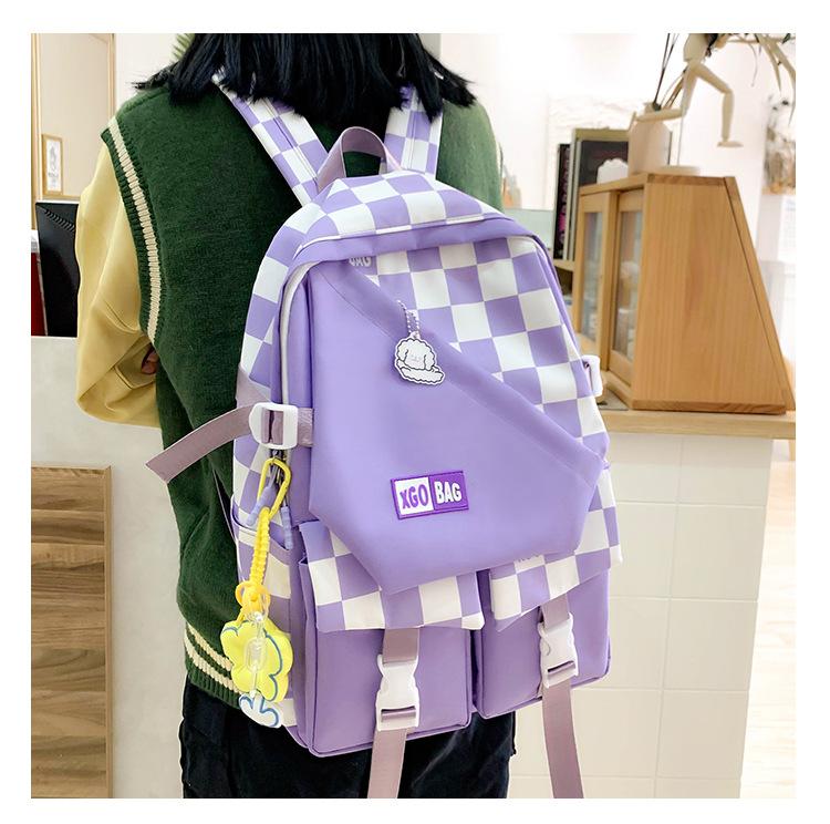 Four-piece Backpack Junior Senior High School Student Schoolbag Large Capacity Backpack