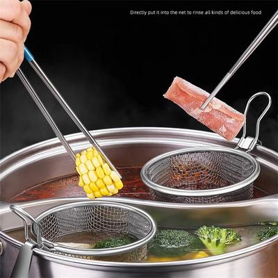 Edelstahl-Netzsiebkorb Sieb Kochtopf Kochen von Lebensmitteln Sieb Abseihen Spülen Braten Dämpfen Kochen von Gemüse Sieb