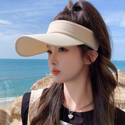 Visière de protection solaire pour femme, Chapeau de sport d'extérieur polyvalent et à la mode, Chapeau à visière légère, Chapeau de soleil de voyage