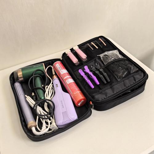 Waterproof Professional Makeup Artist Organizer Bag with Large Capacity for Cosmetic Storage Styling Tools Curling Iron