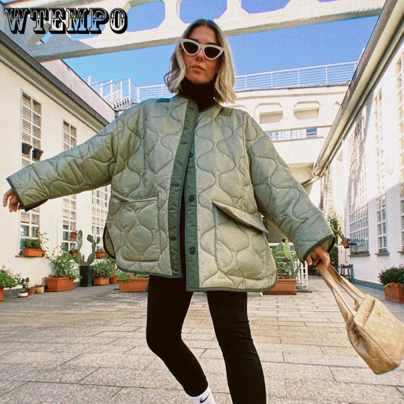 

Свободные parkas европейский и американский стиль зимние женщины хлопчатобумажная куртка однобортная с длинными рукавами теплый однотонный цвет пальто