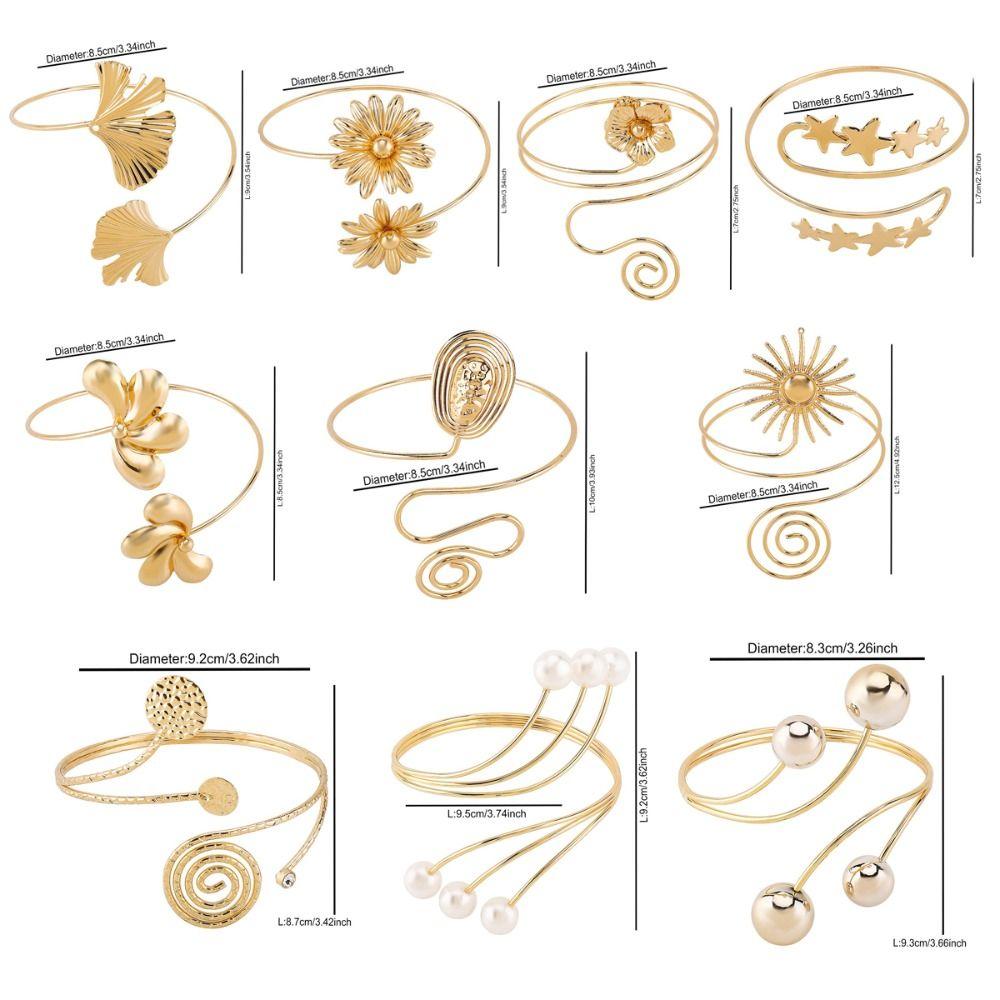Metall Öffnungsarmreif Goldfarben Armreif Mode Breit Offener Armreif Handschmuck
