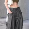 2022 New American Retro Loose Low Waist Solid Color Wide Leg Pants Women's Street Trend Casual Japanese Woven Trousers Women