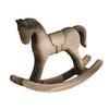 Yousheng Wooden Rocking Horse Figurine Vintage Wood Carving Pony Statue Sculpture Home Office Desktop Decoration Ornament