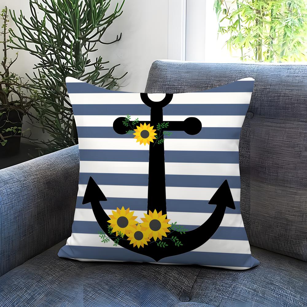 Fashion O-OOcean Sailor Cushion Cover Comfortable Reversible Pillow Cover Ideal for Car Sofa Bedroom & Beyond