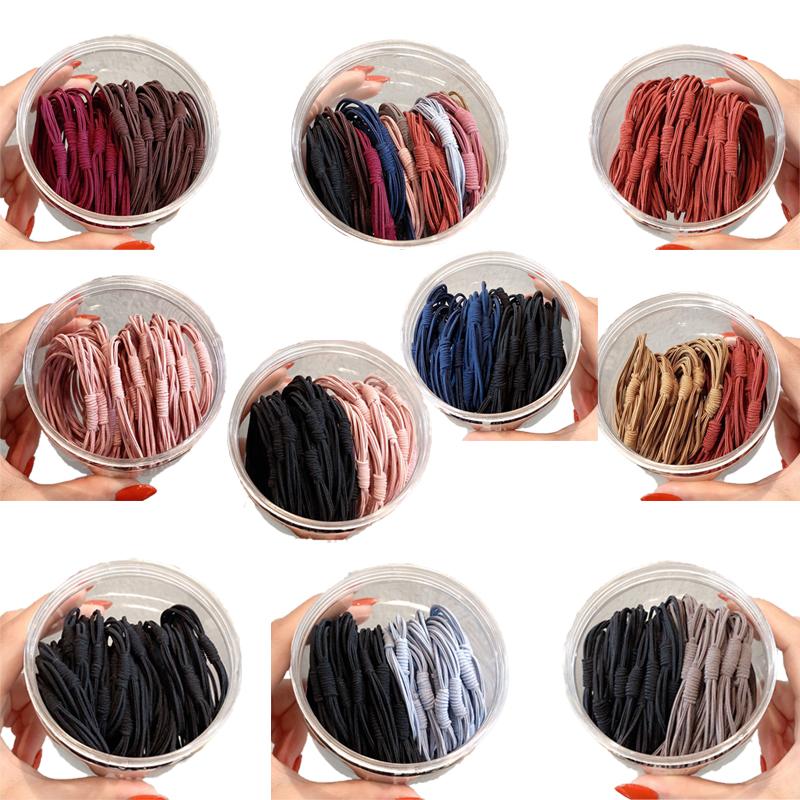 20Pcs Korean Women's Hair Tie Rubber Band simple High Elastic Durable Hair Ring Simple Temperament Hair Rope Hair Accessories