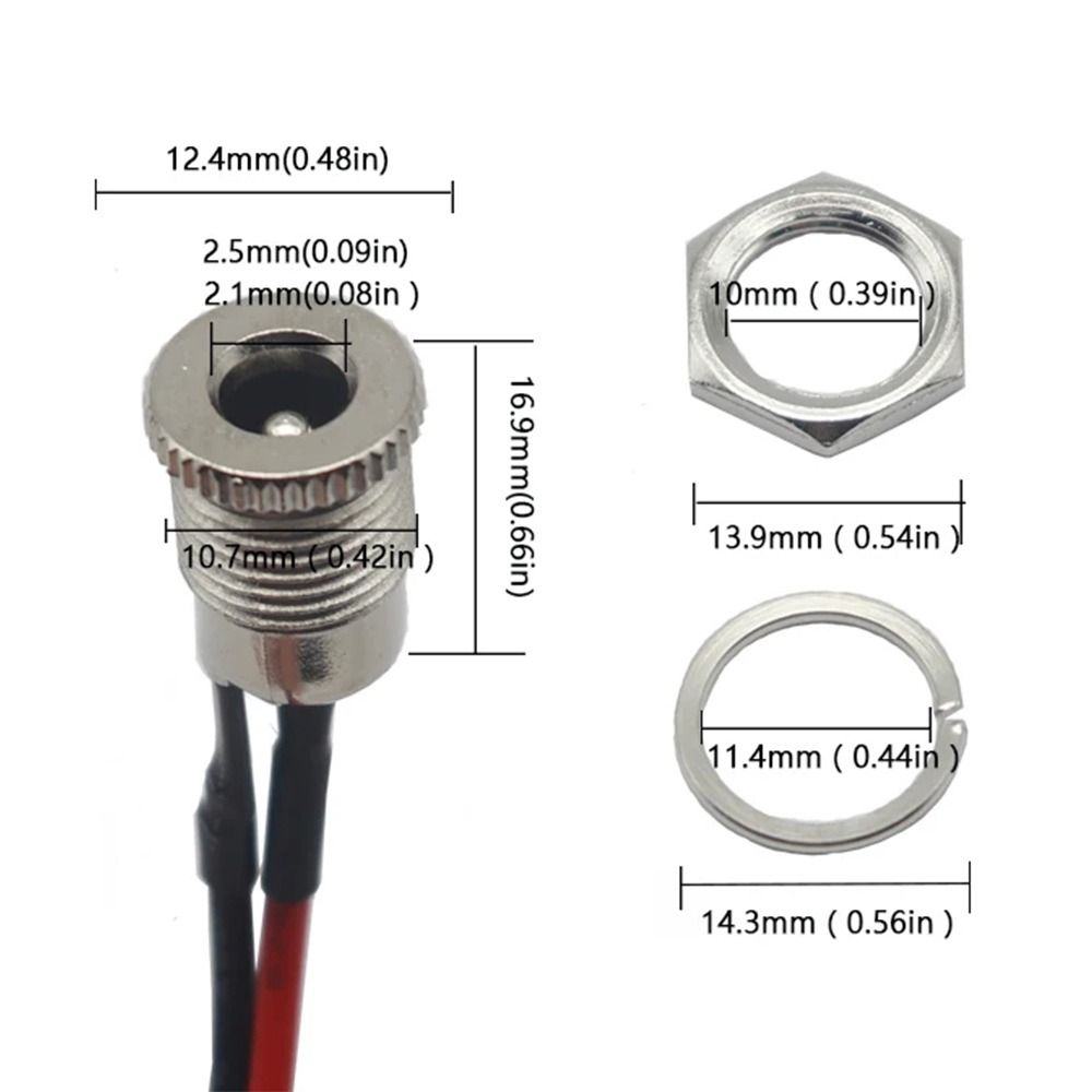 1Pcs 20cm Female Panel Mount Connector Power Plug Connector Adapter  Equipment Charging Replacement