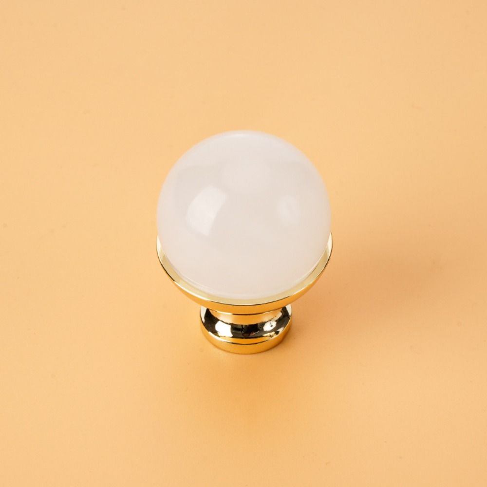 Multiple Colors Drawer Pull Handles Single Hole Electroplate Cabinet Knobs Decoration Brass and Marble Light Luxury