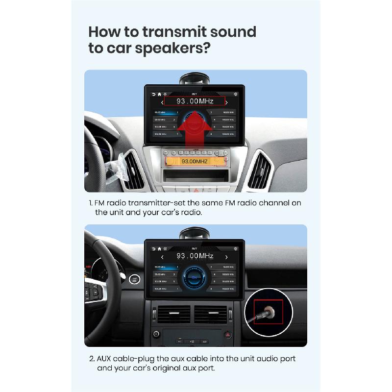 7  Car Touch Screen Monitor Wireless Carplay Android Auto With Backup Camera 12V