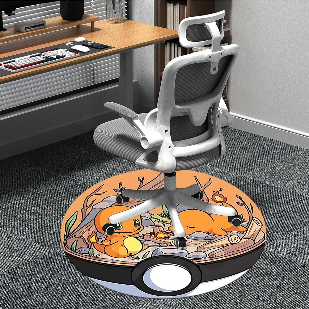 

1pc Poke Ball Pokémon Charmander Office Round Area Rug, Indoor Mat Suitable For Office,Bedroom Living Room Home Decor, Room Deco a092 80cm by 80cm