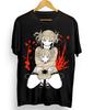 2026 Summer Black Unisexs Cartoon Girl Printed Round Neck Short Sleeved Unisex 100 Pure Cotton Soft Breathable Hiphop Tshirt