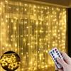 Proposal Venue Curtain String Light USB Plug Christmas LED Lights 8 Modes Hanging Lighting Holiday New Year Wedding Decoration