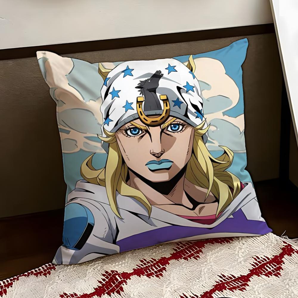JJoJos BBizarre Adventure Cushion Cover Reversible Soft Durable Pillow Cover Home  Car MultiScene Use for Daily Comfort