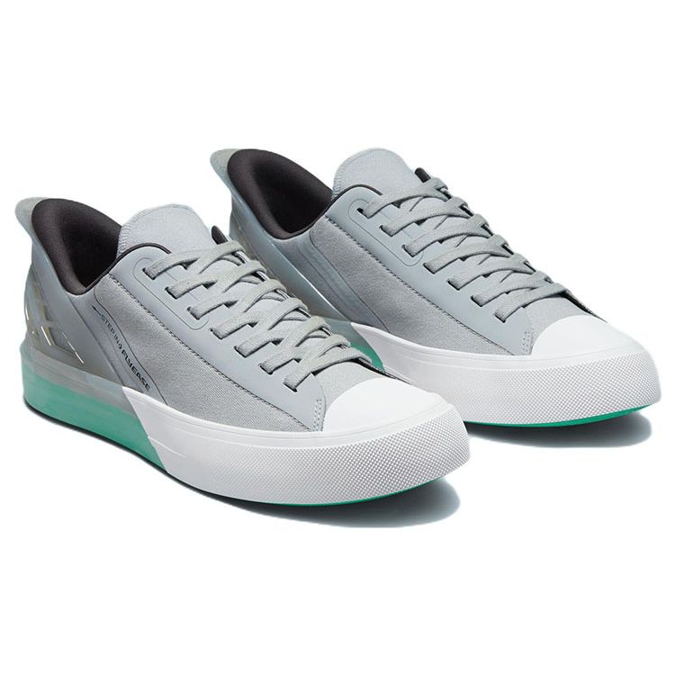 Converse Chuck Taylor All Star CX FlyEase Stoff Leder Slipper Rutschfest Low-Top Skateschuhe Unisex Sneaker Grau Grün A00425C