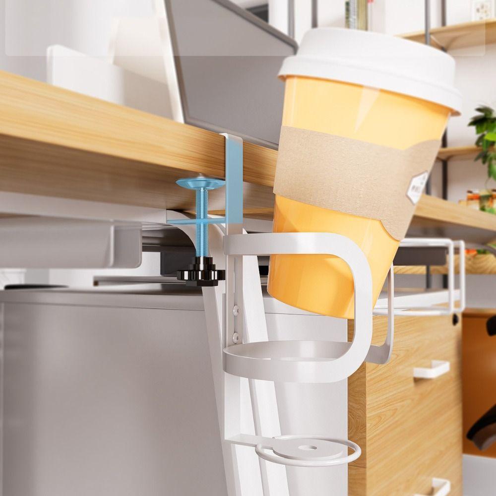 Anti Spill Cup Storage Rack Metal Table Fixed Storage Rack New Desk Cup Holder  Table