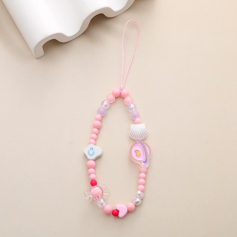 Colorful Bear Cartoon Phone Case Lanyard with Square Plaid Electroplating