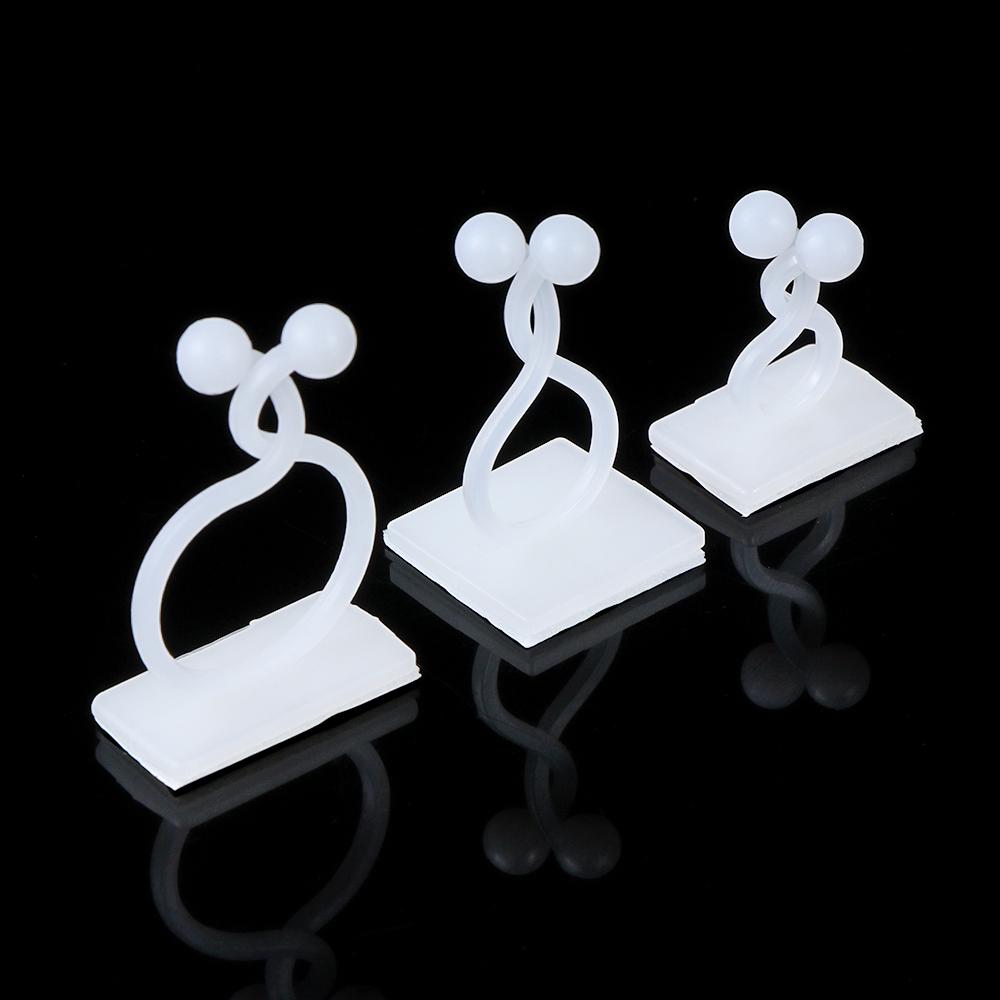 10/50PCS Hook Plants Holder Wall Sticky Hook Rattan Clamp Wall Vines Plant Clip Greenhouse Bracket