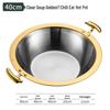 ZHOUYUEHENGSHENG 40cm 304 Stainless Steel Dual-Flavor Hot Pot, Gold Hammered Finish