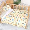 Soft Plush Double-Layer Baby Swaddle Blanket With Cartoon Animal Print Matching Pillow Set Newborns
