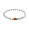 Women's Pearl Bracelet Made of Natural Freshwater Mother-of-pearl, Southern Red Agate, and Turquoise, a High-value Vintage Bracelet for Good Fortune,