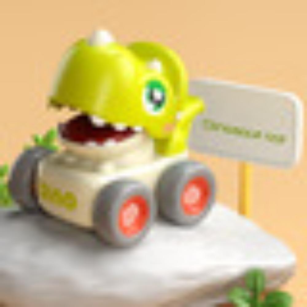 Dinosaur Pull-back Toy Car, Cartoon Gear Storage Scooter, Top Storage Box Toy Car, Anti-fall and Anti-collision Inertial Toy Car