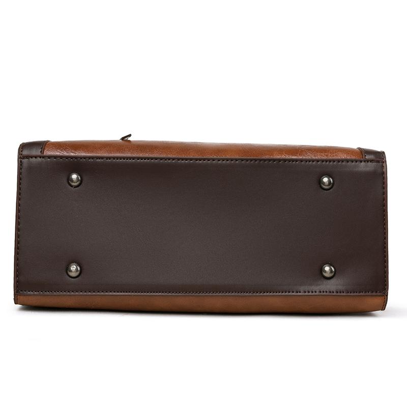 Elegant Faux Leather Tote Bag with Flower Decoration and Adjustable Shoulder Strap