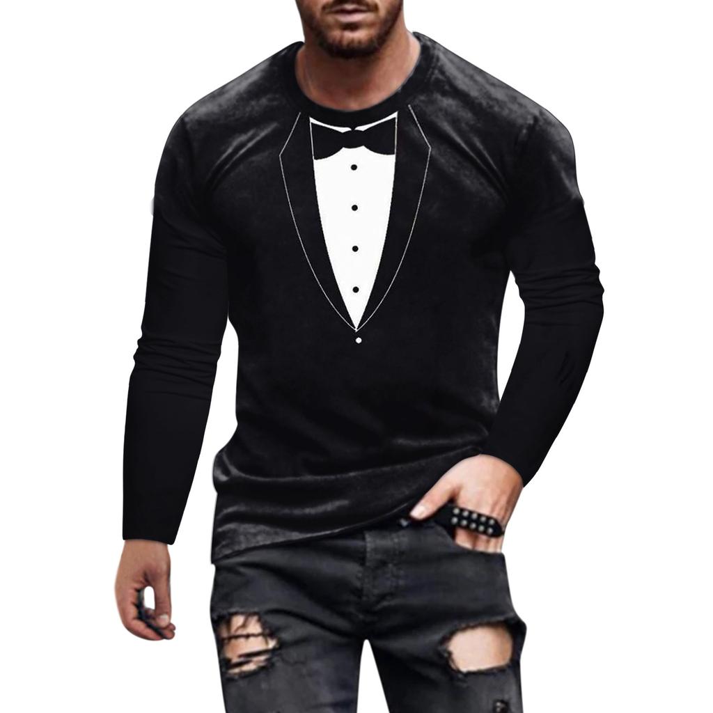 Dámské tričko s kulatým výstřihem, dlouhým rukávem a 3D potiskem