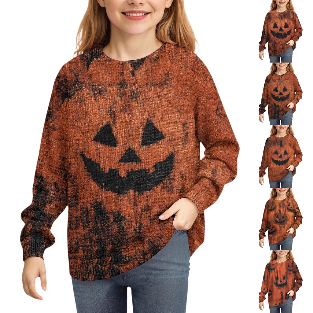 Sweatshirts For Children Boys And Girls Knit Sweater Cute Shirt Fall Crewneck Pullover Tops