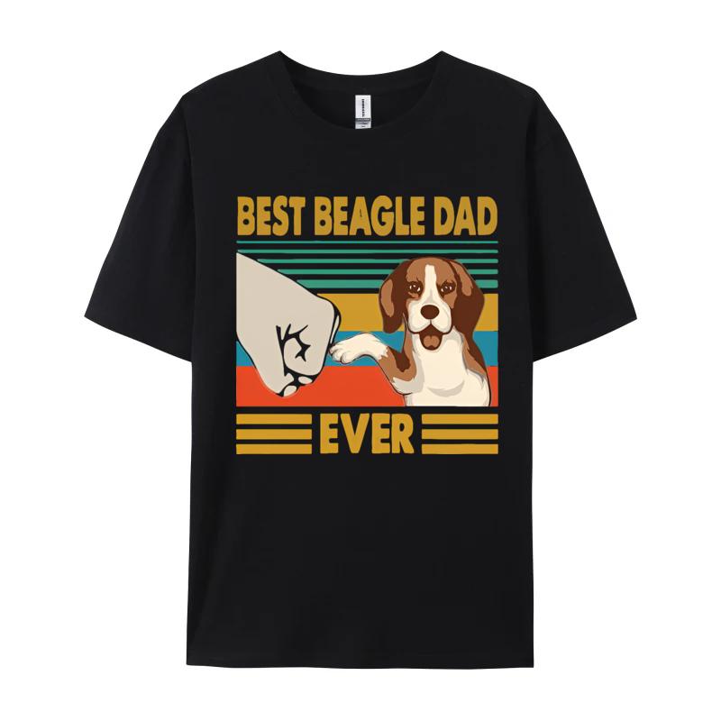 Best Beagle Dad Ever Gift From Daughter And Son Funny Beagle Tshirt Unisexs Top Tshirts Custom Tops Shirts Cotton Fashionable