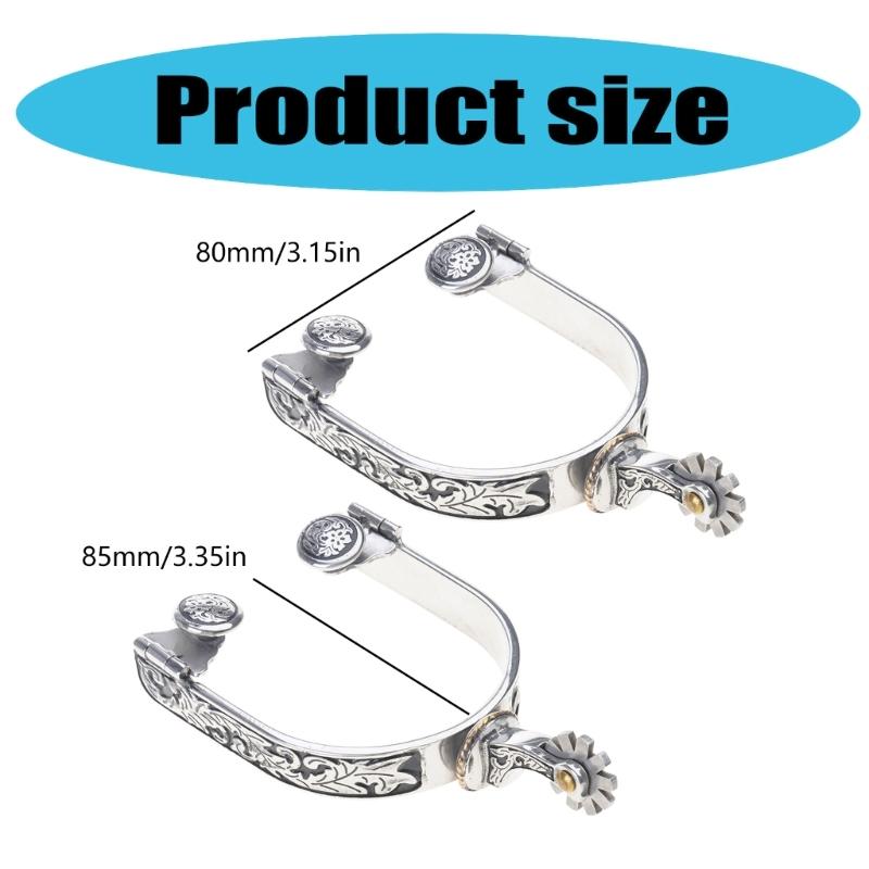 Stainless Steel Horse Spur Exquisites Roping Spur Rustproof Horse Boot Spur Decoration for Equestrian Competition