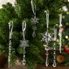 10pc Christmas Decoration Items: Christmas Ice Lollies, Transparent Snowflakes, Ice Prisms, Acrylic Fake Ice Cones