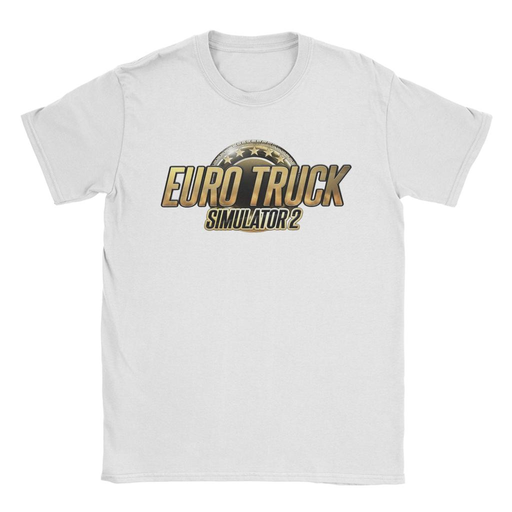 Game Euro Truck Simulator 2 Men T Shirts  Leisure Tees Short Sleeve Round Collar T-Shirts Cotton Summer Tops