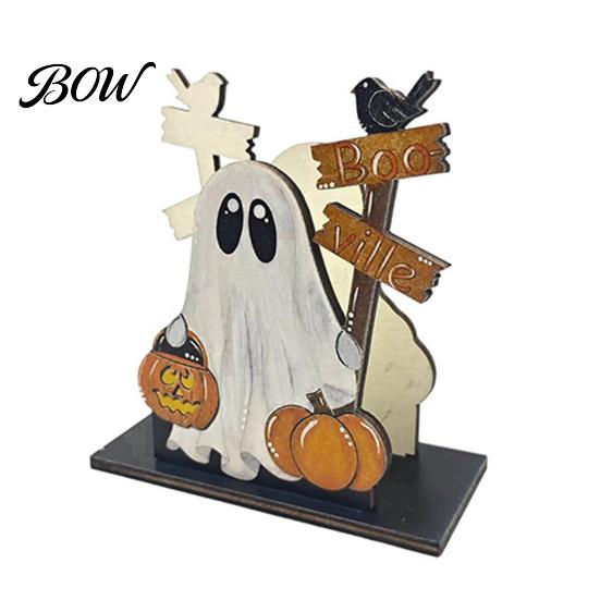 Halloween Napkin Holder Wooden Holder, Ghost Pumpkin Decorative Tabletop Tissue Dispenser, Seasonal Interior Accents Paper Storage Organizer