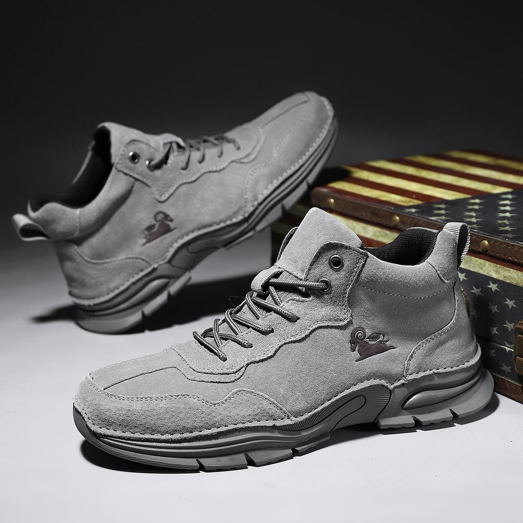 Gao Bang Herren Casual Business Stiefel Hochwertiges Designerleder Bequem Handgefertigt Sportlich Laufschuhe Herbst Winter Sneaker