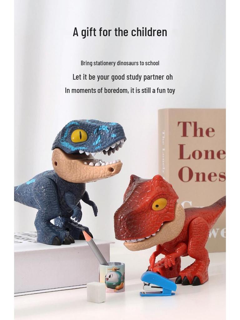 Children's Dinosaur-Themed Stationery Set: Pencil Sharpener and Simulated Dino Model