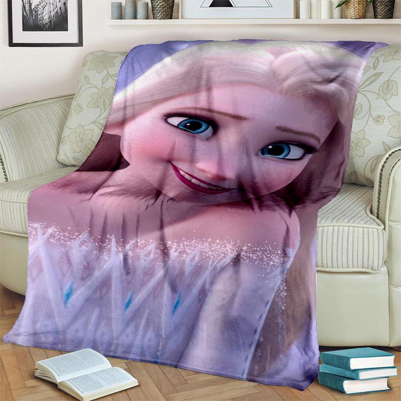 

2025 Новая Эльза Анна Мультяшная Девочка Холодное Сердце Снежная Королева Дисней Мягкое Фланелевое Одеяло, Плед для Кроватей Дивана Дома Спальни Детей 50x60in