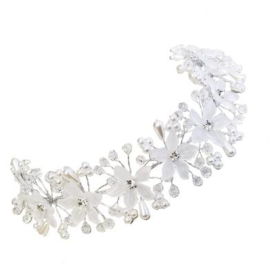 AVILMORE Hair Ornament, Headband, Headpiece, Flower Petal and Pearl Design, Perfect for Recitals, Weddings, and Entrance Ceremonies