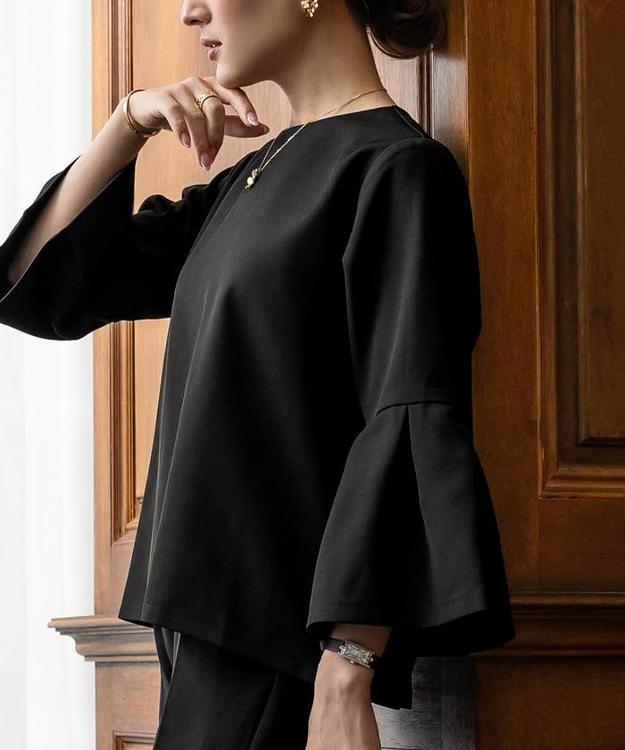 Yours BBXN1400 Tucked Flare Sleeve Size Black Women's Top, M,